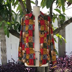 Vintage print button down shirt
